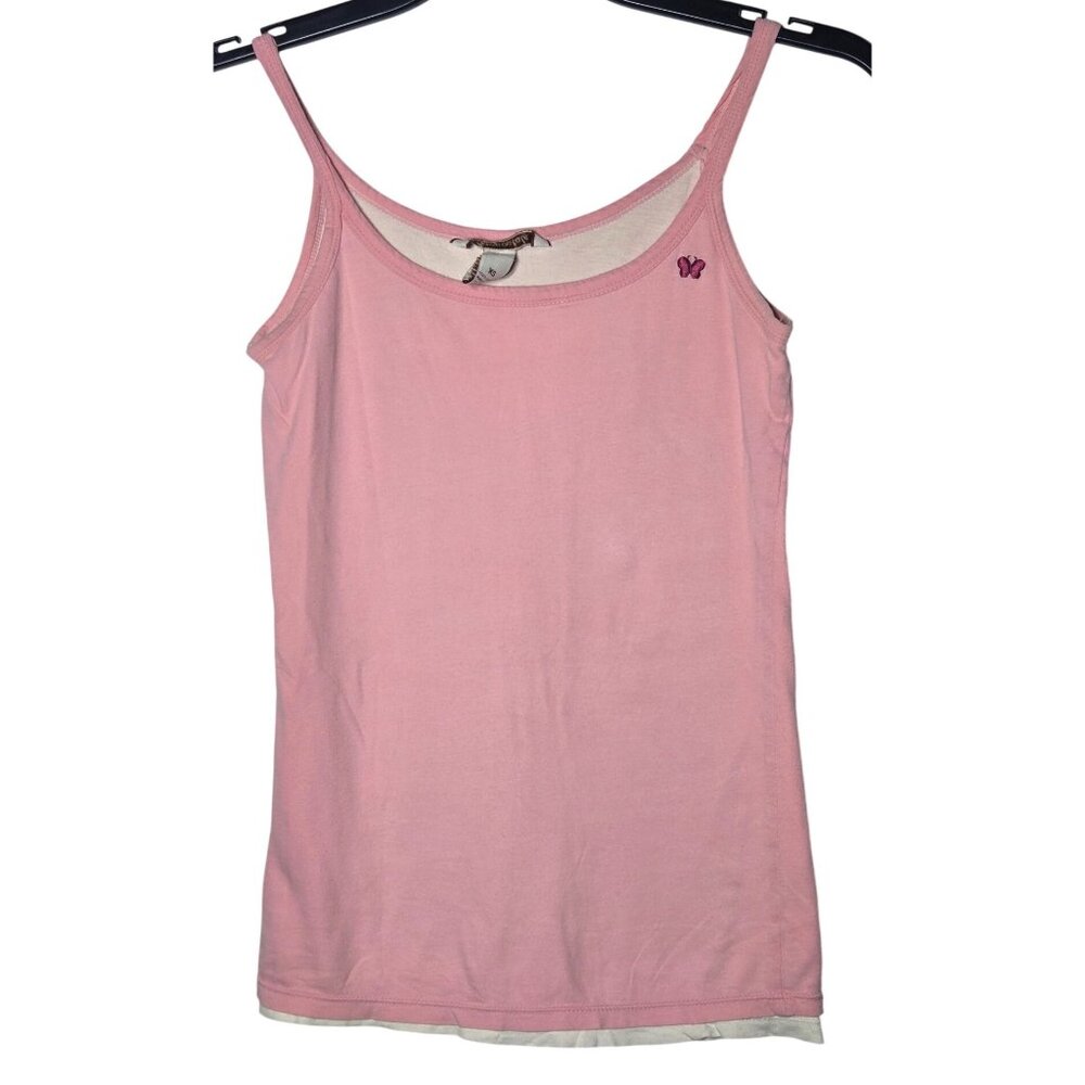 Aeropostale Womens Pink Layered Tank Top XS Y2k 2000s Summer Preppy Ditzy Casual